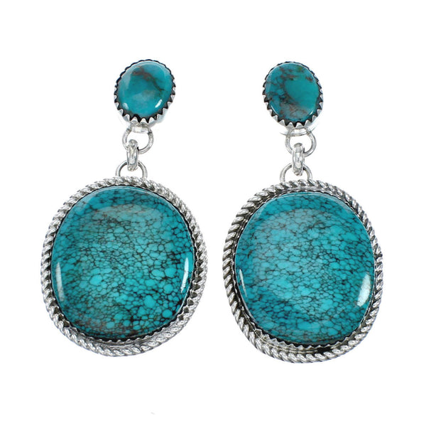 Sterling Silver Turquoise Navajo Post Dangle Earrings X10483
